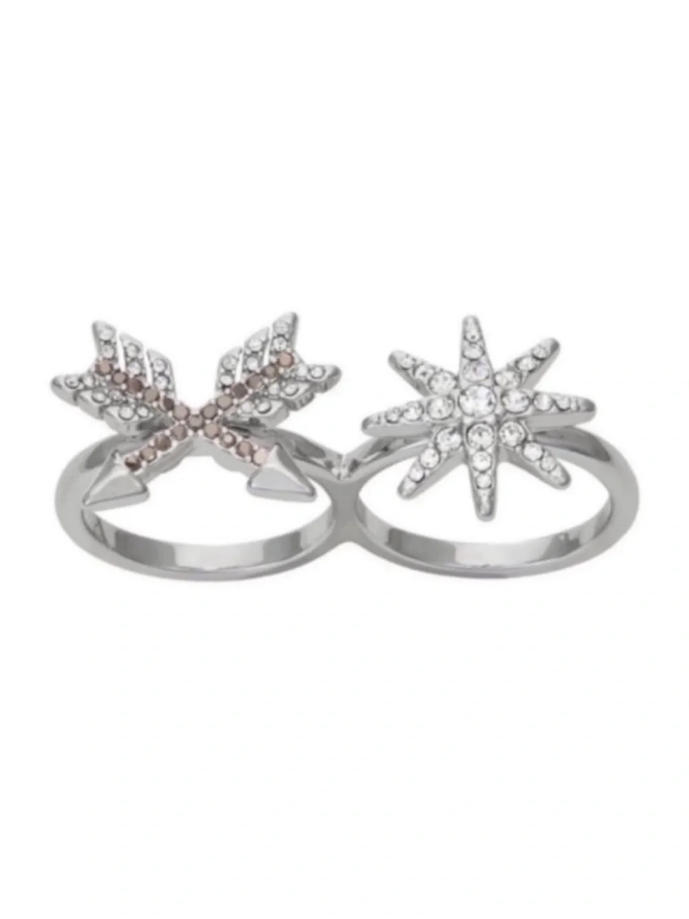 Two Finger Crystal Ring